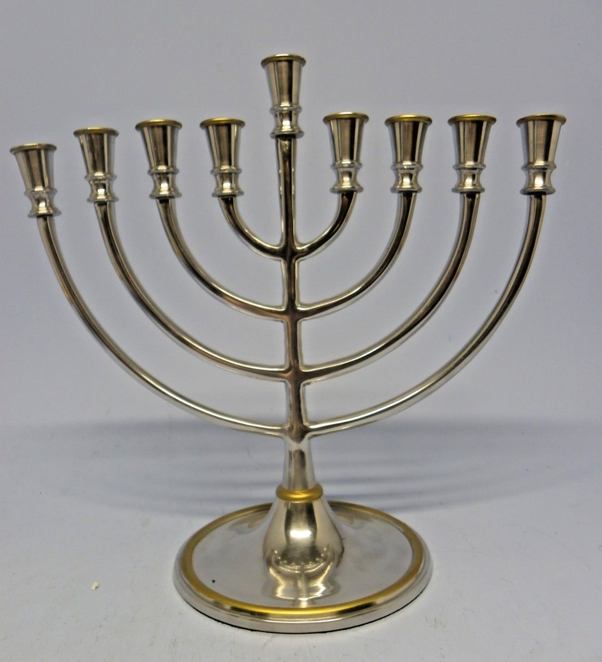 Large Silver Tone Menorah Hanukkah Judaica 12\