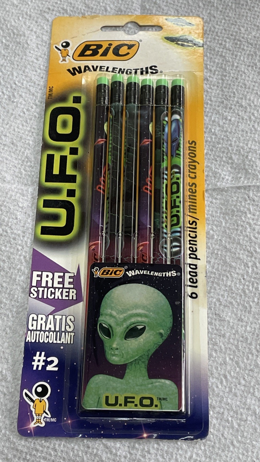 VINTAGE BIC WAVELENGTHS U. F. O. PENCILS (6) NIP