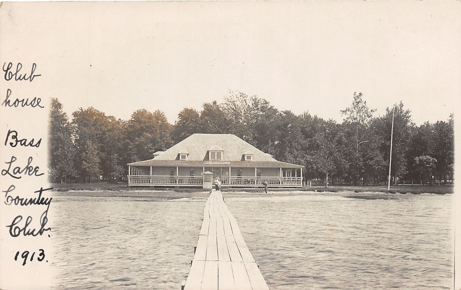 J12/ Bass Lake Indiana RPPC Postcard c1910 Knox Club House Dock  162