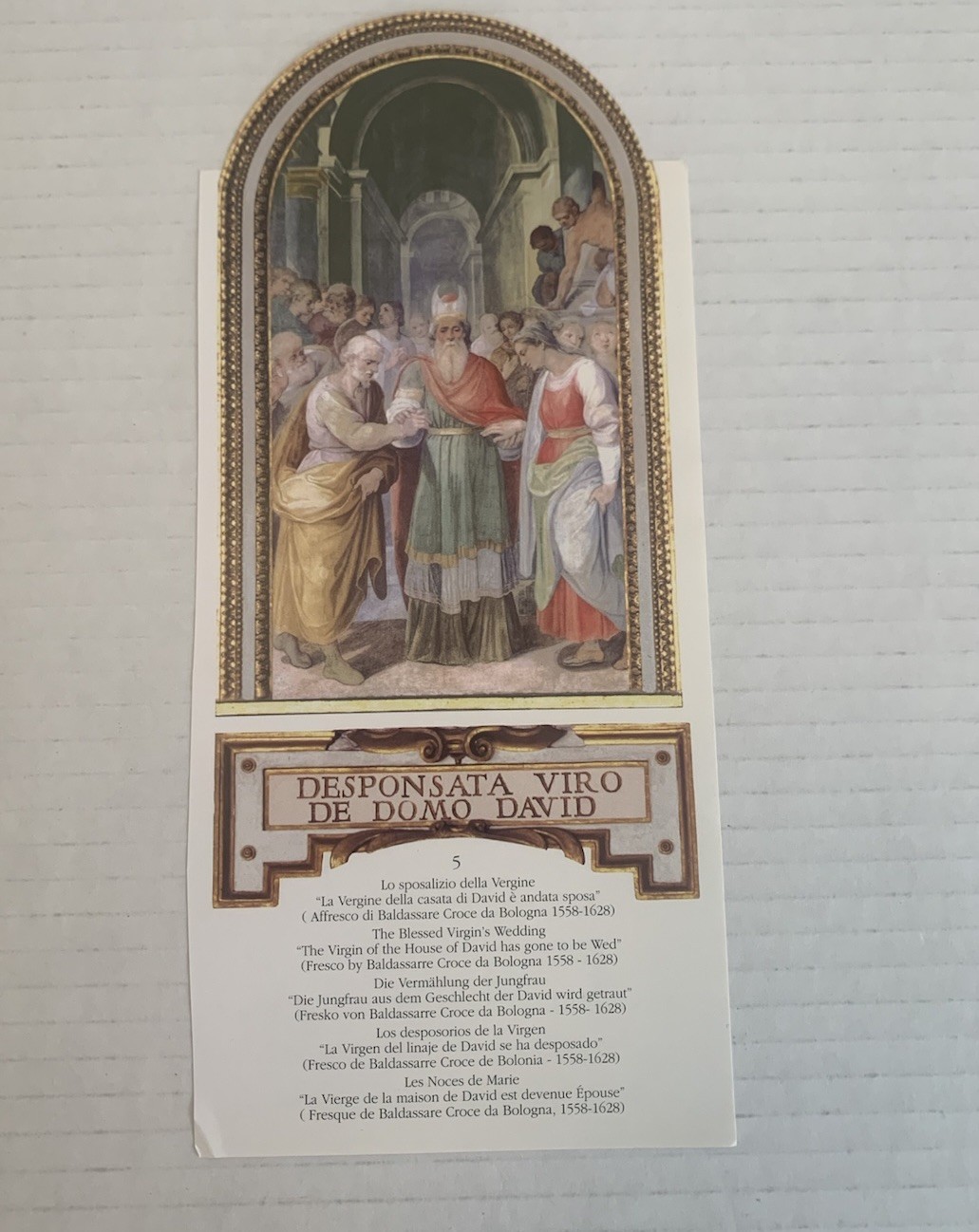 VTG The Marriage Of The Virgin Holy Ephemera 2-Sided Christian Art Mary Gabriel