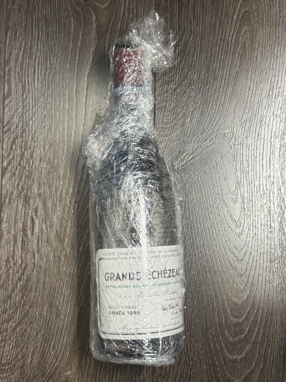 DRC Grands Echezeaux 1996 empty wine bottles without cork