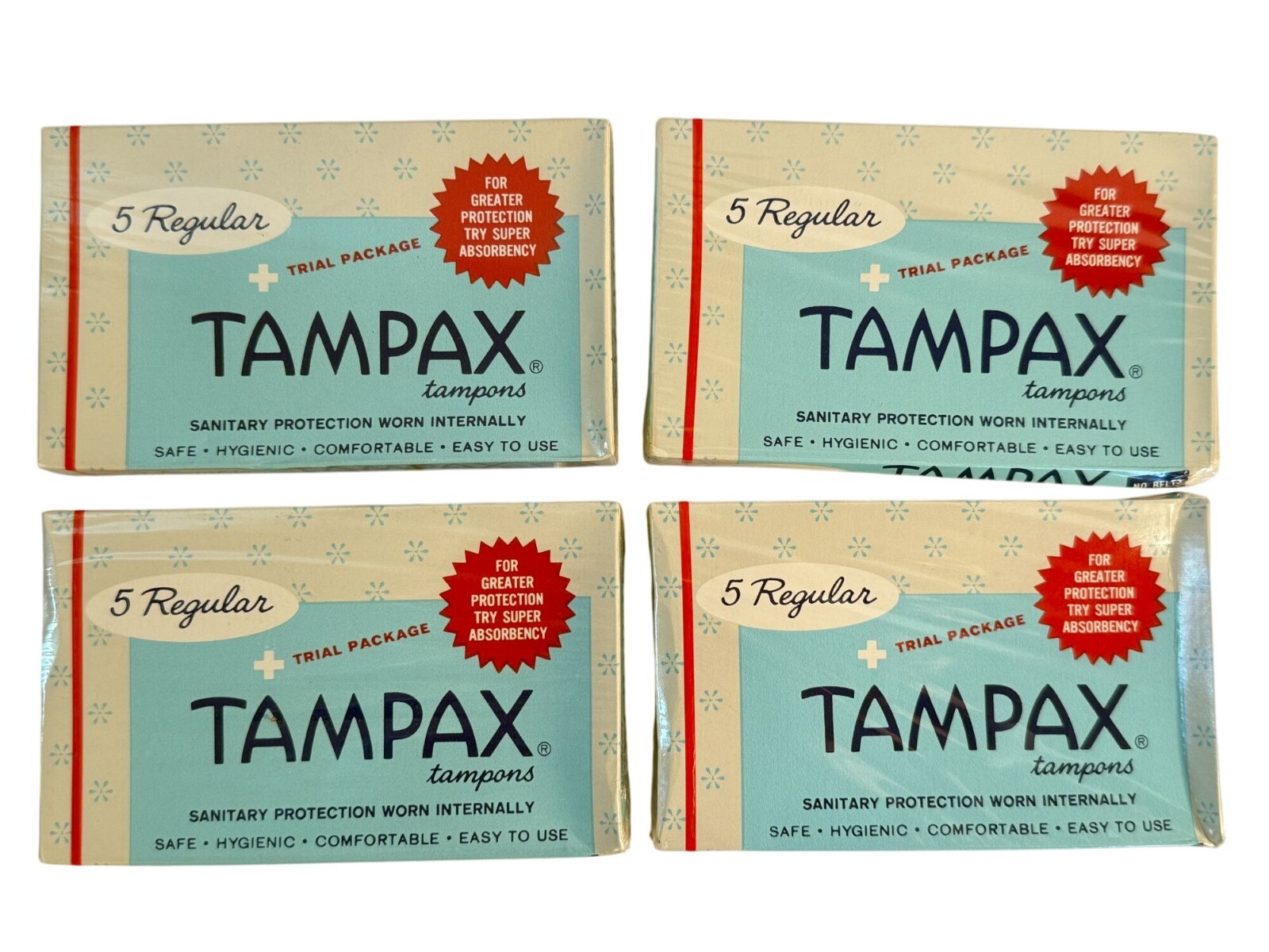 Vintage 1960s Advertising Tampax Tampons Trial Pkg Movie Prop Sealed New Lot of Vintage 1960s Advertising Tampax Tampons Trial Pkg Movie Prop Sealed New Lot of