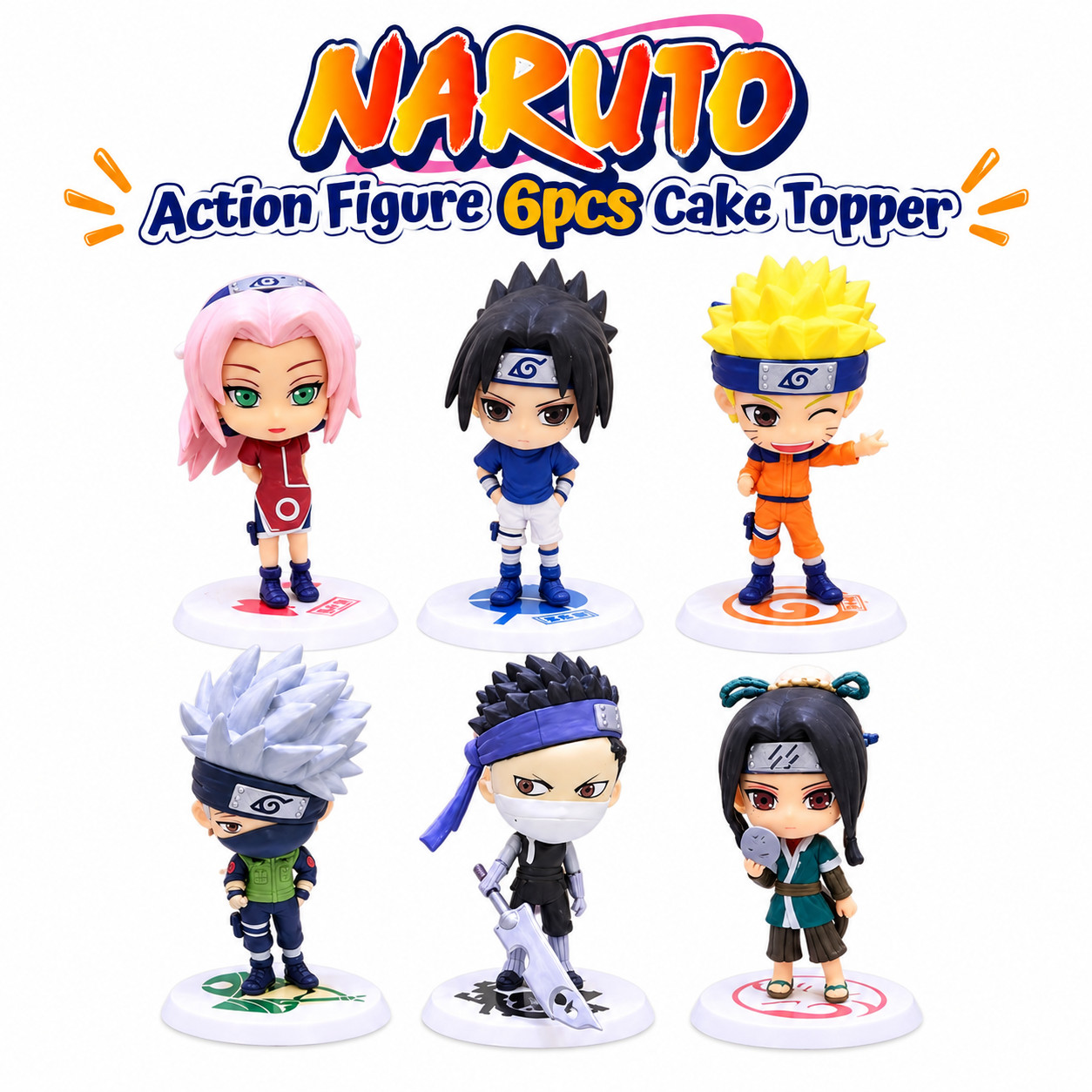 Naruto Sasuke Sakura Kakashi 6pcs Mini Action Figure Party Cake Topper Toy Set Naruto Sasuke Sakura Kakashi 6pcs Mini Action Figure Party Cake Topper Toy Set