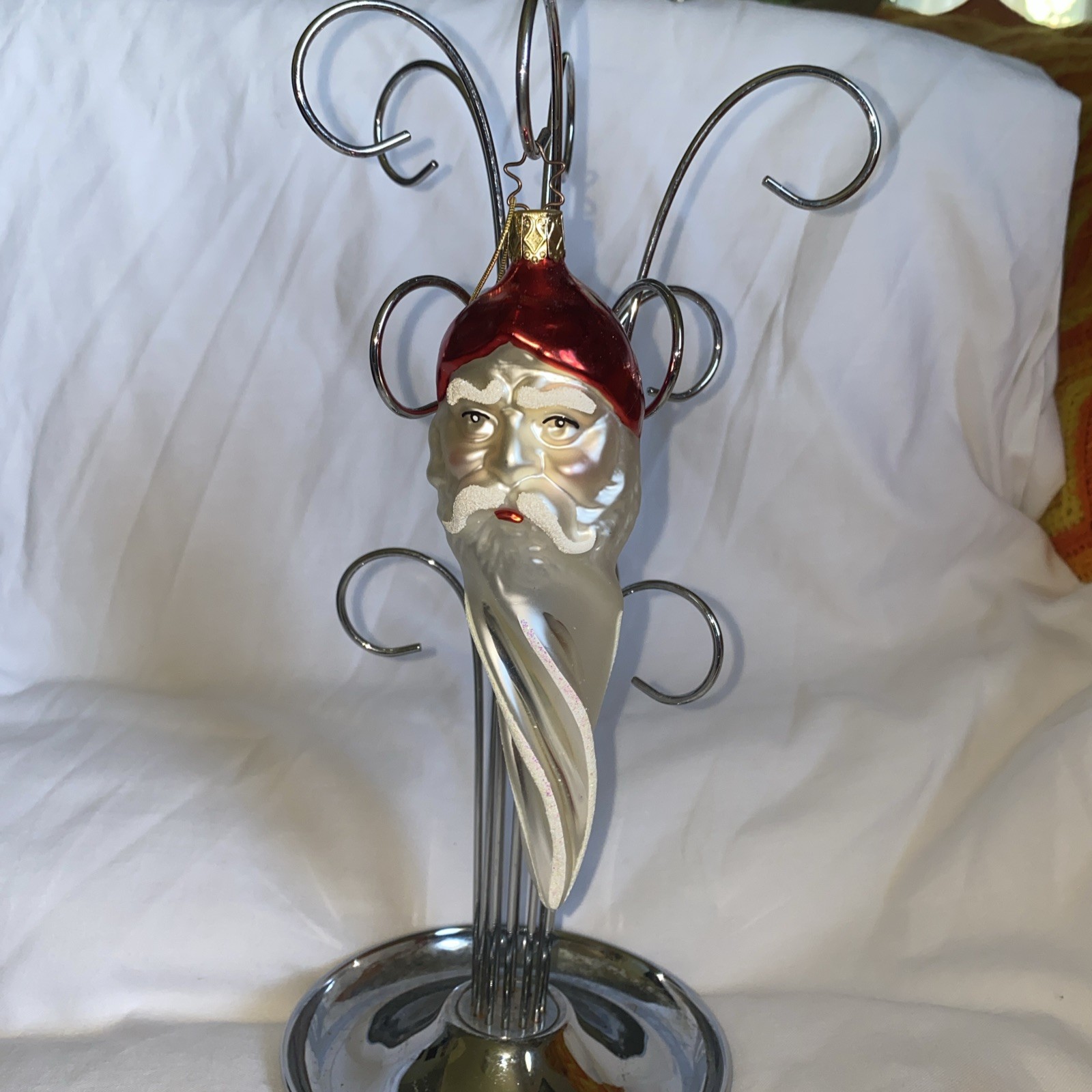 Rare Vintage Germany Star Cap Merck Inge Glas OWC Ornament Nostalgic Santa