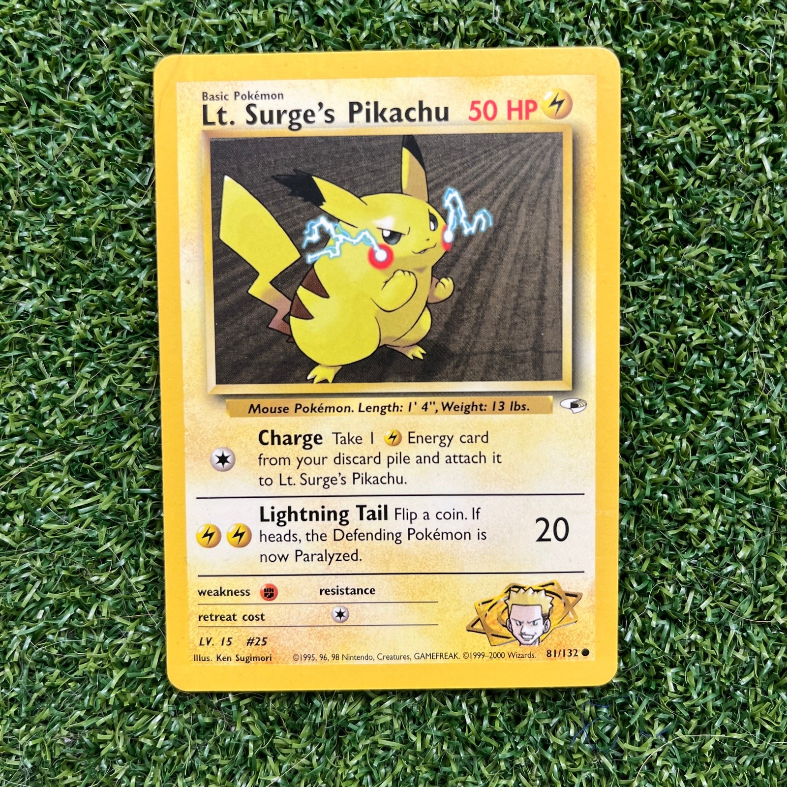 Pokemon Lt Surge's Pikachu 81/132 Gym Heroes WOTC 2000 Vintage Unlimited