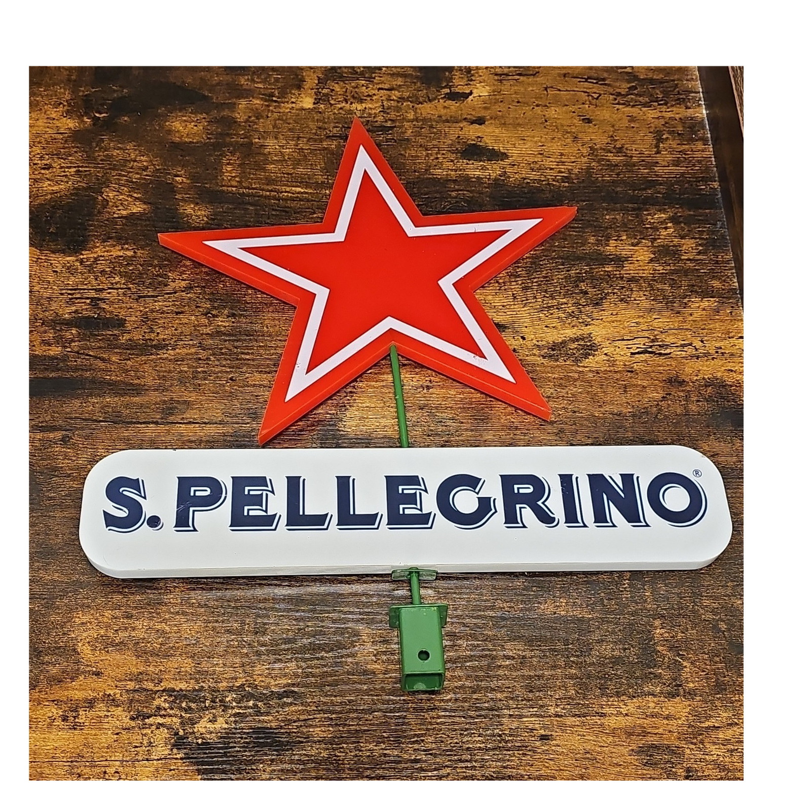 S.Pellegrino Food & Beverage Advertising Sign Plaque Red Star Tree topper
