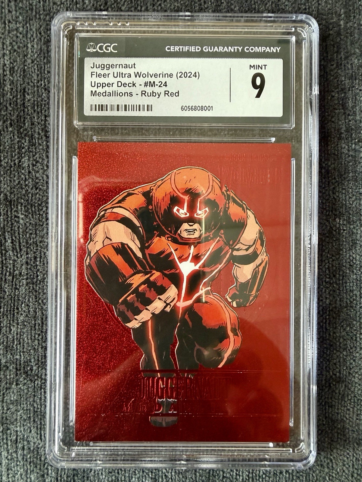 2024 Fleer Ultra Wolverine JUGGERNAUT Upper Deck #M-24 Medallions Ruby Red CGC 9 2024 Fleer Ultra Wolverine JUGGERNAUT Upper Deck #M-24 Medallions Ruby Red CGC 9
