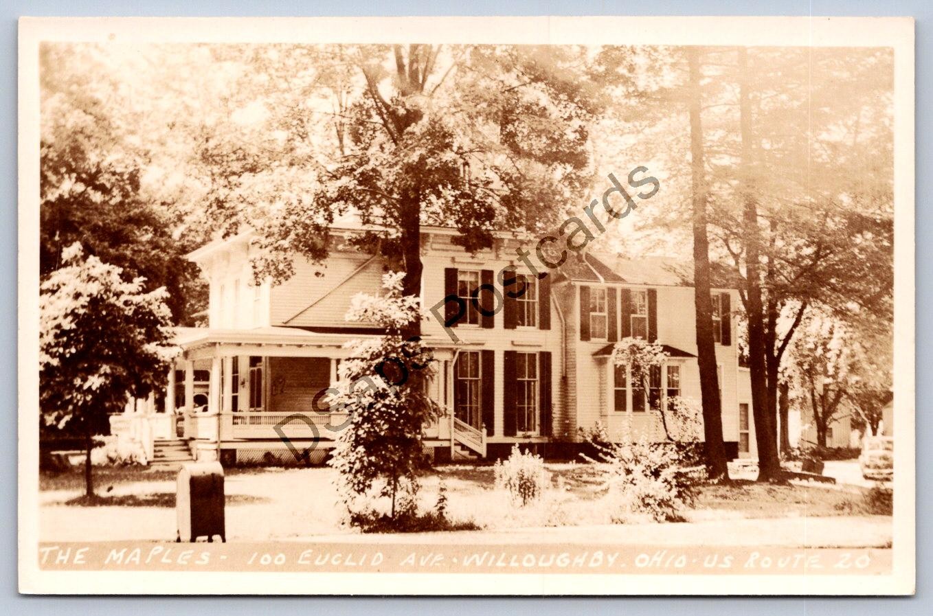 K59/ Willoughby Ohio RPPC Postcard c1940s The Maples US20 Euclid 424 K59/ Willoughby Ohio RPPC Postcard c1940s The Maples US20 Euclid 424