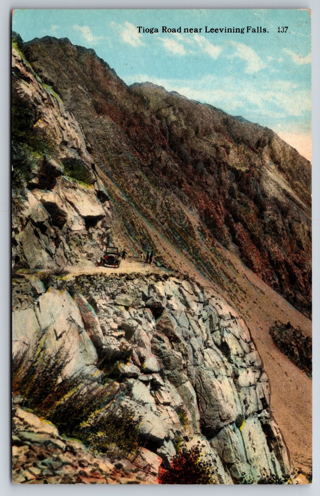 Tioga Road Leevining Falls California Mountain Road Canyon Cars Postcard Tioga Road Leevining Falls California Mountain Road Canyon Cars Postcard