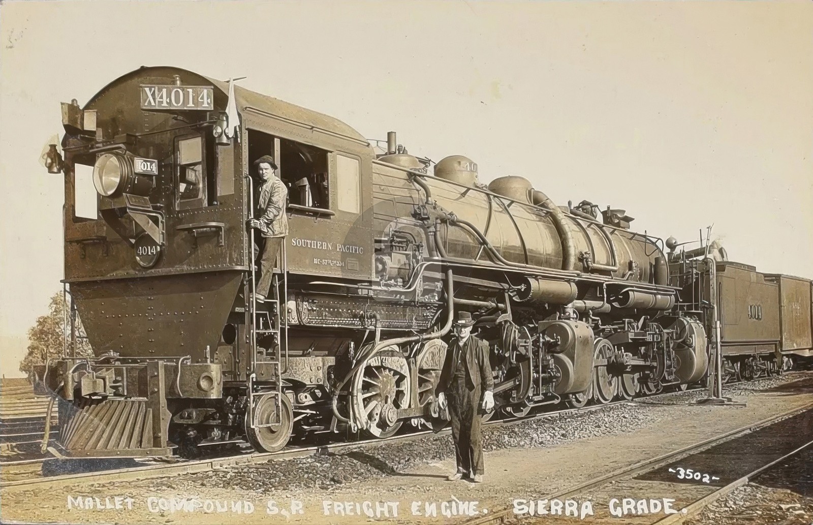 Southern Pacific Railroad Mallet Compound Freight Engine RPPC Postcard COPY