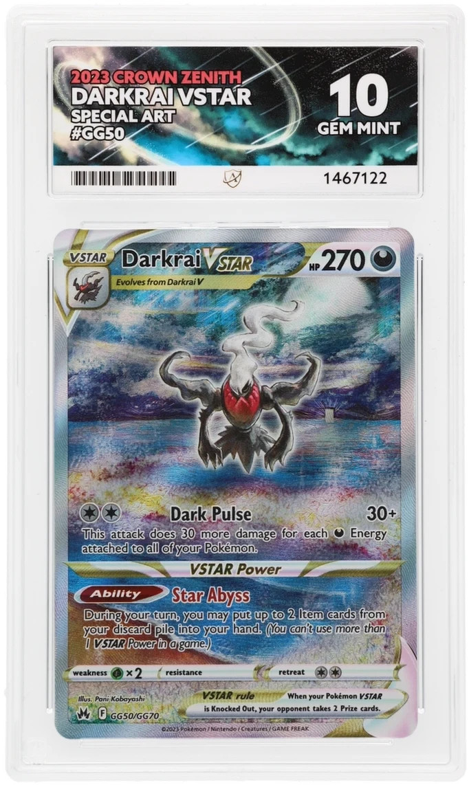 ACE 10 Darkrai VSTAR GG50 Crown Zenith Galarian Gallery Pokemon Card