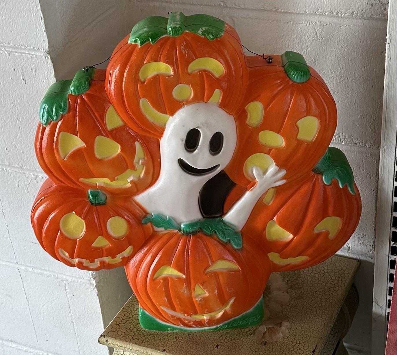 Vintage Union Halloween Pumpkin Wreath Ghost Blow Mold Don Featherstone  Awesome