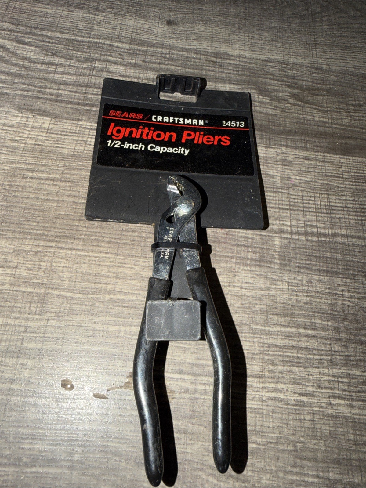 Rare Sexy Sears Craftsman USA Ignition Pliers On Card 4513 P 1/2” capacity