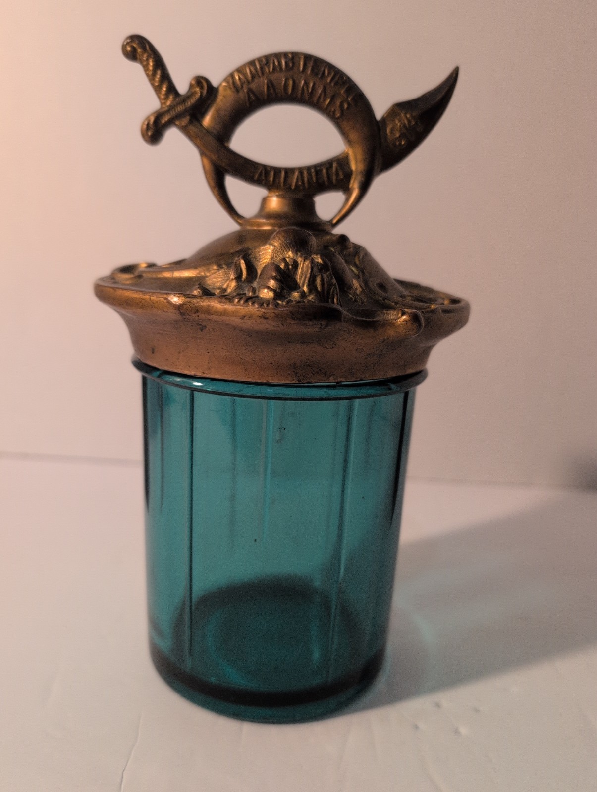 Antique Masonic Shriners Fraternal Atlanta 1914 Yaarab Temple Tobacco Jar Antique Masonic Shriners Fraternal Atlanta 1914 Yaarab Temple Tobacco Jar