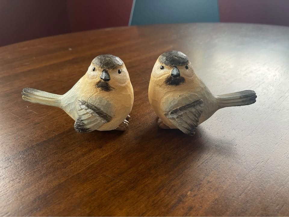 Ceramic Bird Figures Chickadees Set of 2