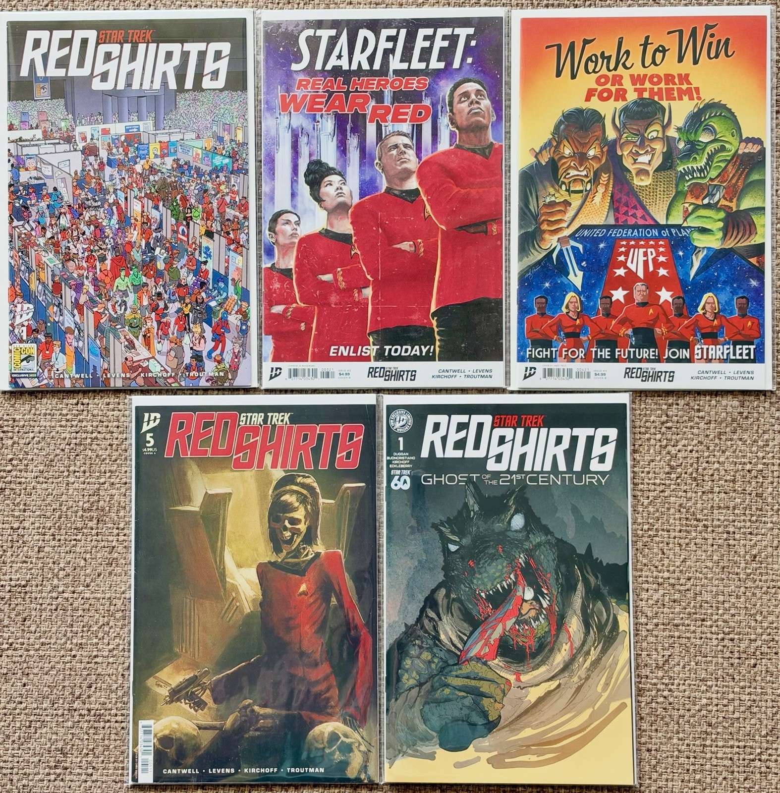 IDW Star Trek: Red Shirts Vol. 1 SDCC, 3B, 4B & 5A AND ST: Red Shirts Vol. 2 #1