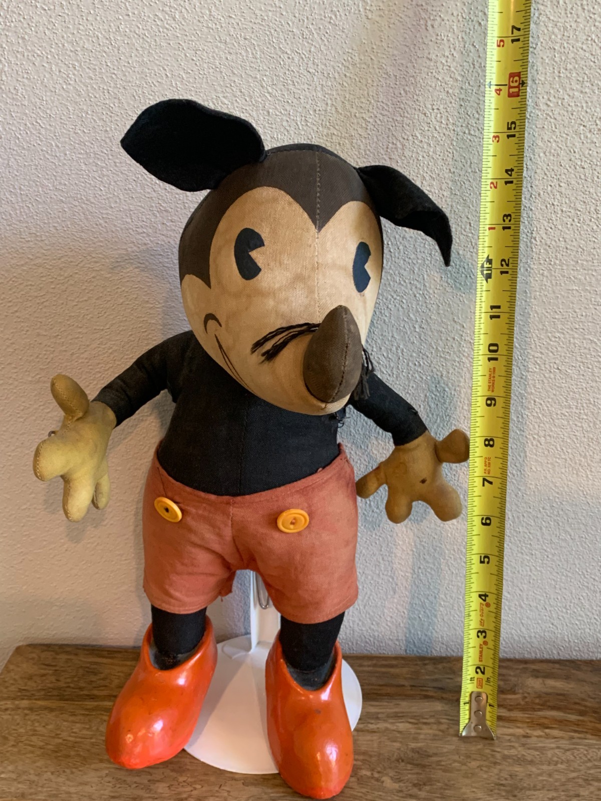 Antique 1930’s  Walt Disney Mickey Mouse Knickerbocker Doll Composite Shoe
