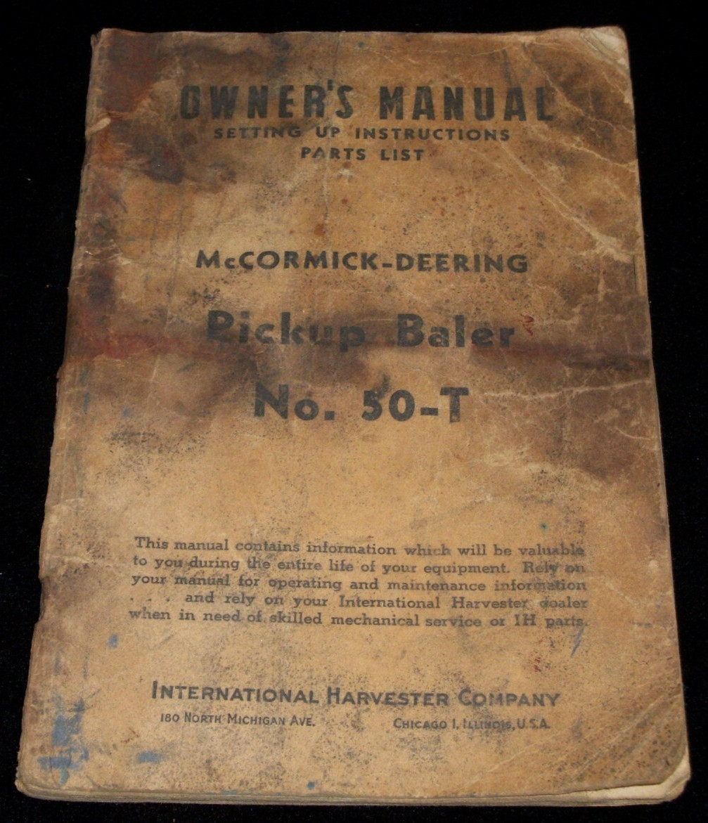 Vintage McCormick-Deering International Harvester Manual Pickup Baler No. 50-T