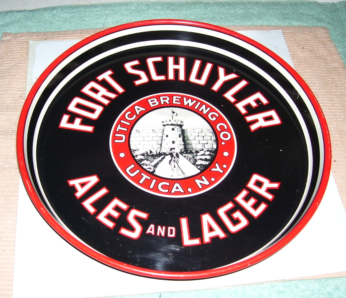FORT SCHUYLER ALES & LAGER Beer Tray Utica Brewing Co. Utica NY 12