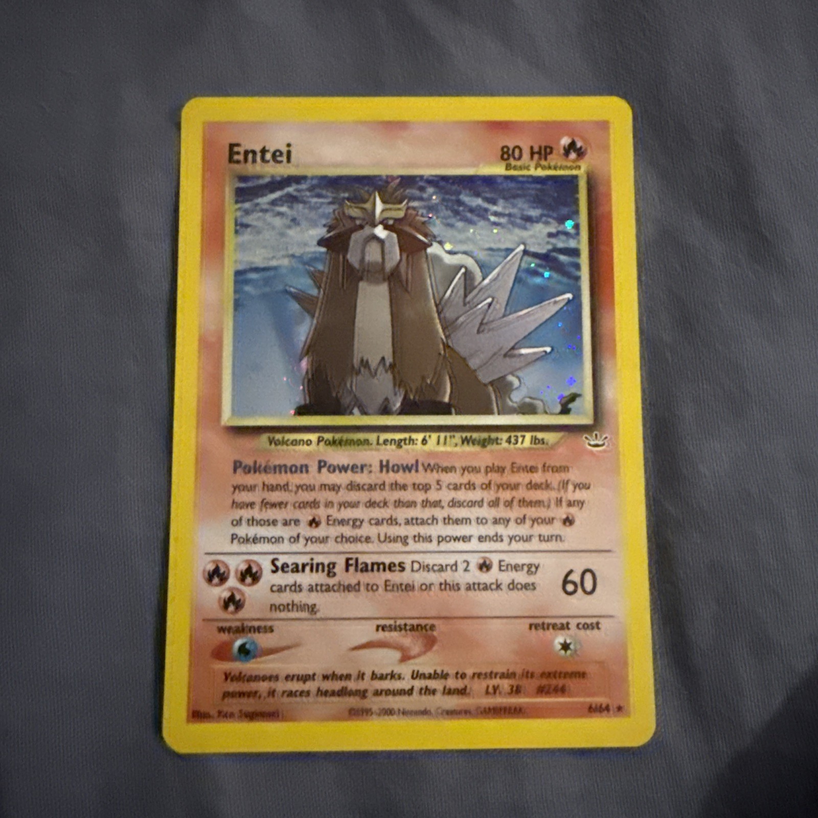 Entei 6/64 Rare Neo Revelation Pokemon Unlimited Holo LP / NM Vintage Entei 6/64 Rare Neo Revelation Pokemon Unlimited Holo LP / NM Vintage