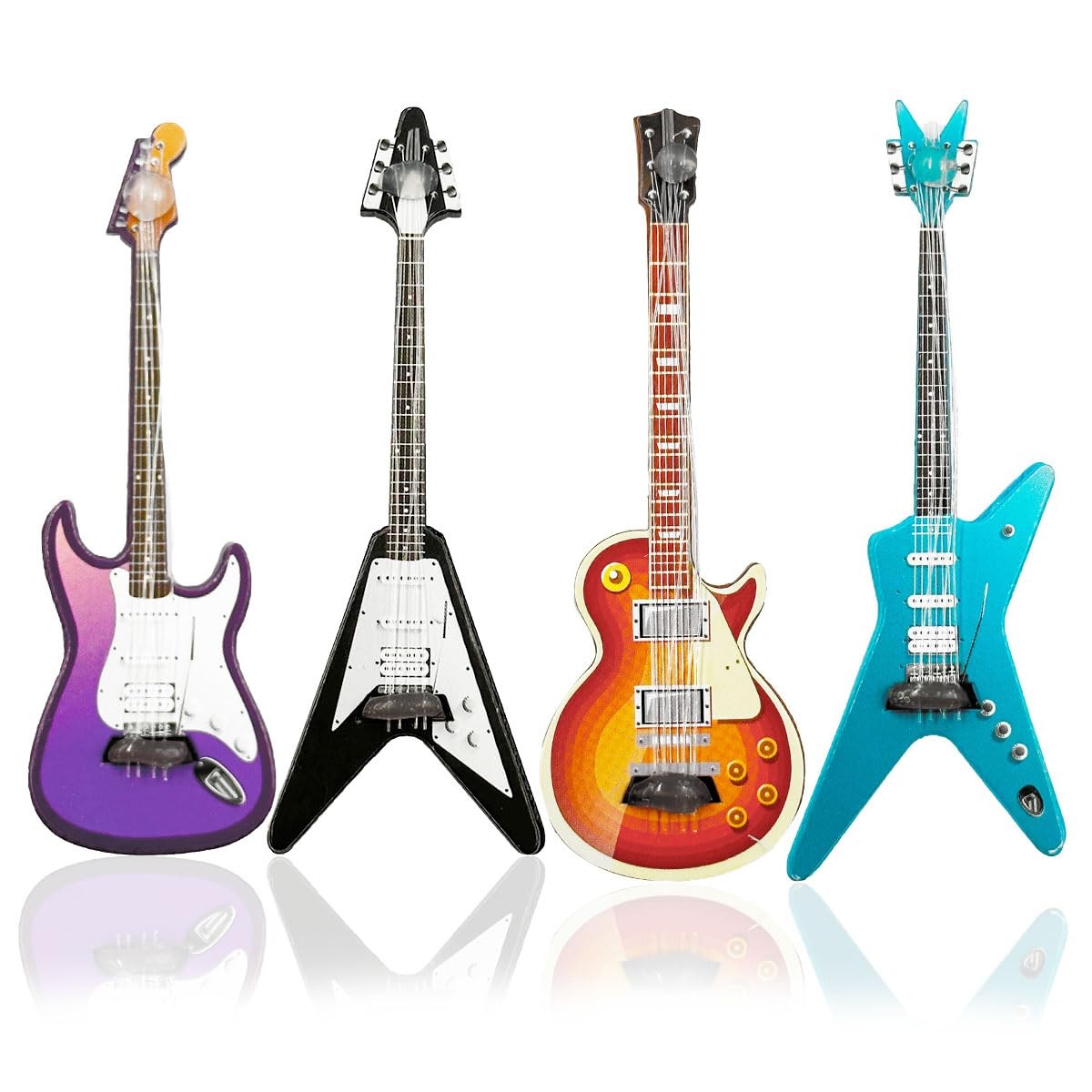 Miniature Guitar Miniature Bass Model - 4Pcs 1:12 Mini Musical Instrument Bass Miniature Guitar Miniature Bass Model - 4Pcs 1:12 Mini Musical Instrument Bass