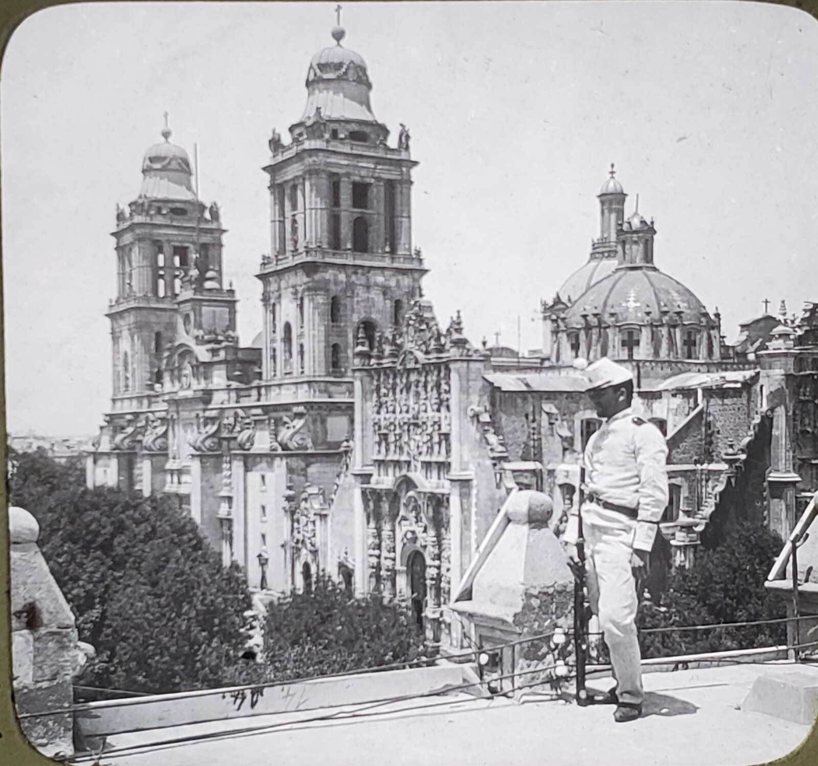 Cathedral City Of Mexico C1910's Underwood Magic Lantern Glass Slide