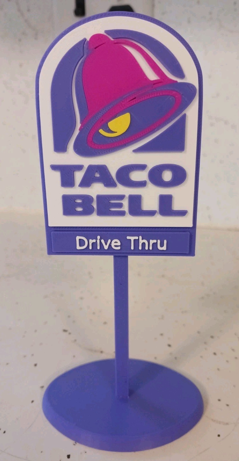 Double Sided Taco Bell Miniature Drive Thru Restaurant Sign - 6.5\ Double Sided Taco Bell Miniature Drive Thru Restaurant Sign - 6.5\