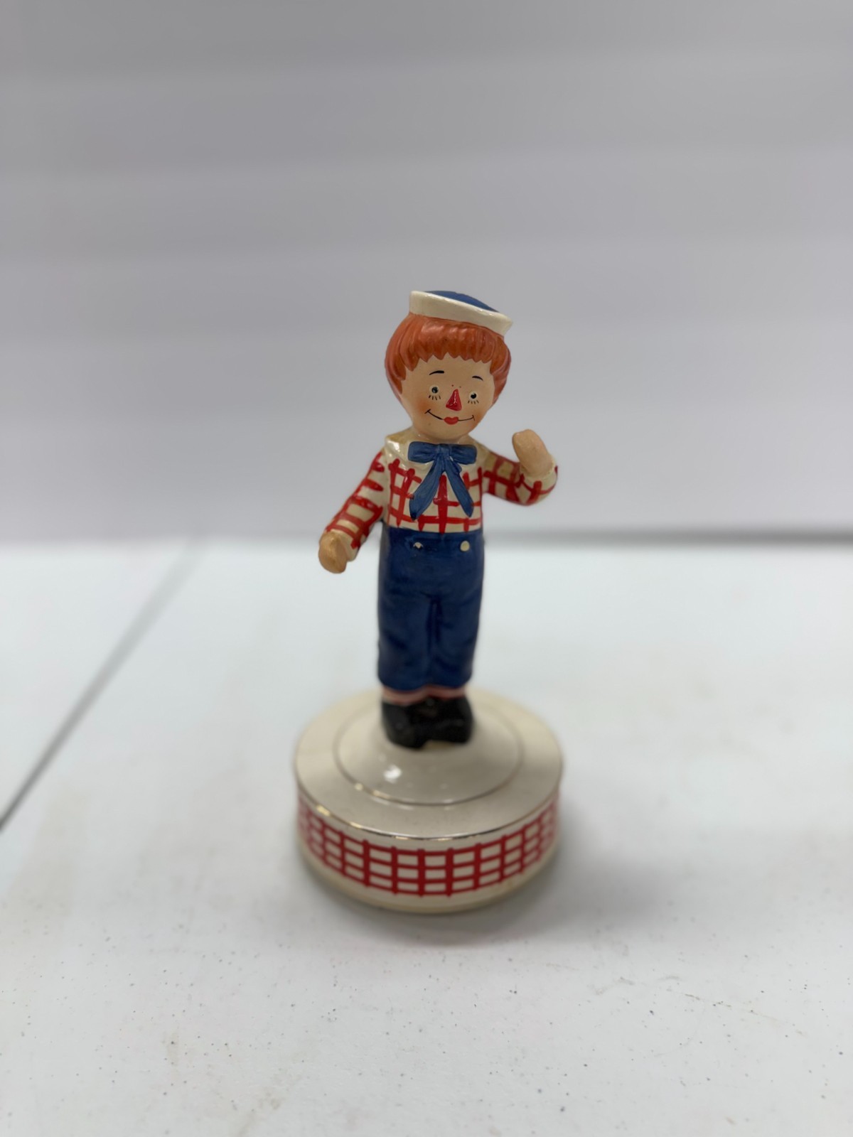 Vintage 1971 Schmid Raggedy Andy Music Box Bobbs-Merrill Figurine 9