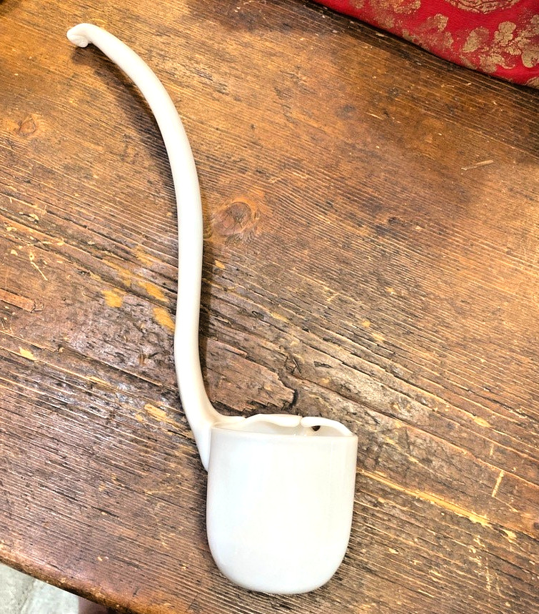 Vintage Westmoreland Milk Glass Punch Bowl Ladle Ice Lip 14¼”