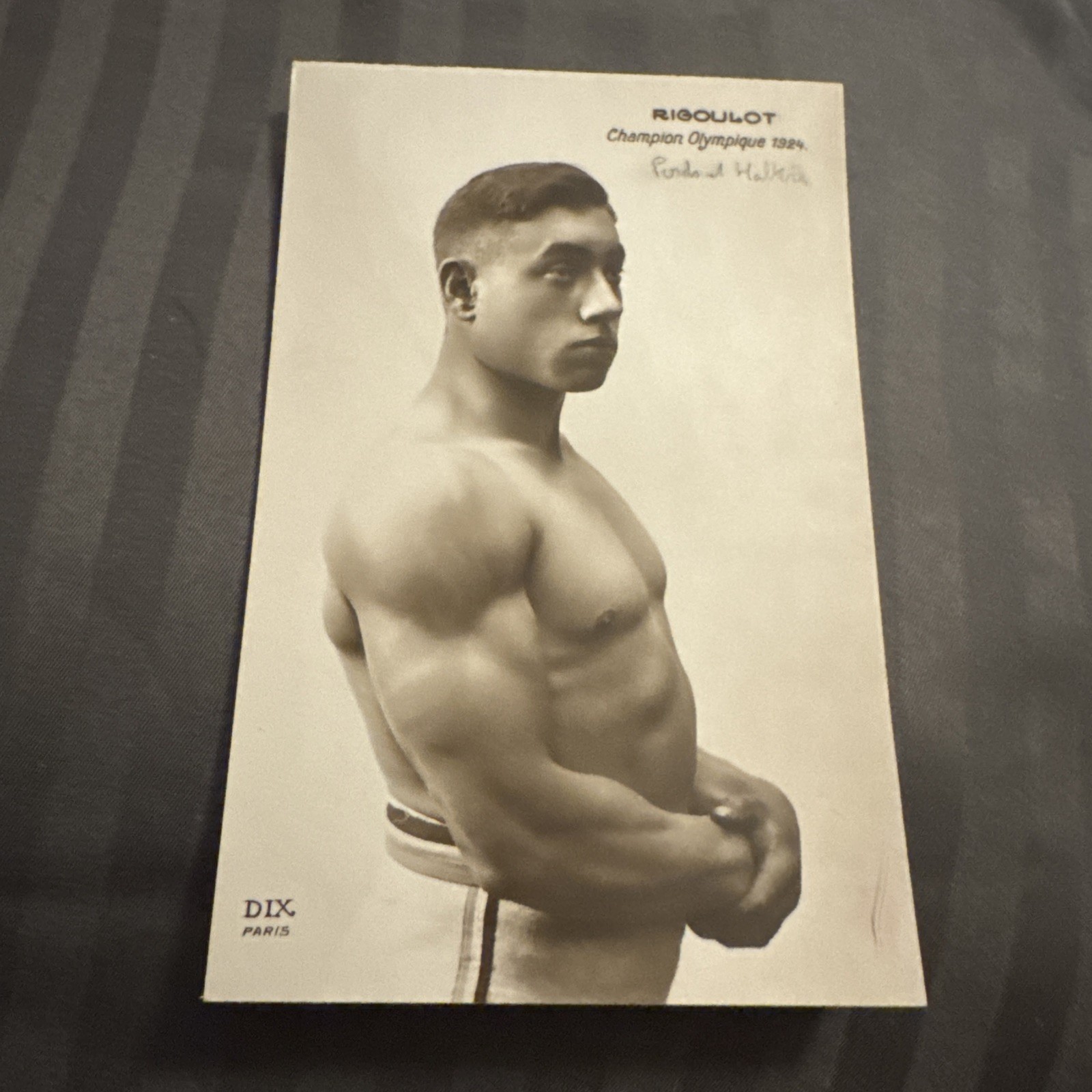1924 RPPC Olympic Gold Medal Weightlifting Champion Strongman RIGOULOT DIX Paris 1924 RPPC Olympic Gold Medal Weightlifting Champion Strongman RIGOULOT DIX Paris