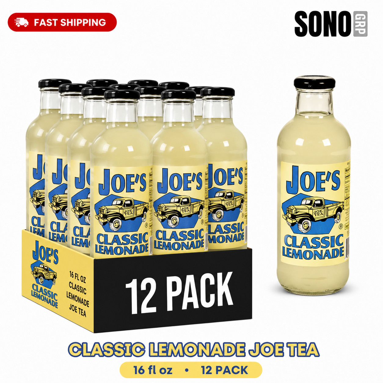 Joe Tea Classic Lemonade 20 Fl Oz, 12 Pack Glass Bottles Joe Tea Classic Lemonade 20 Fl Oz, 12 Pack Glass Bottles