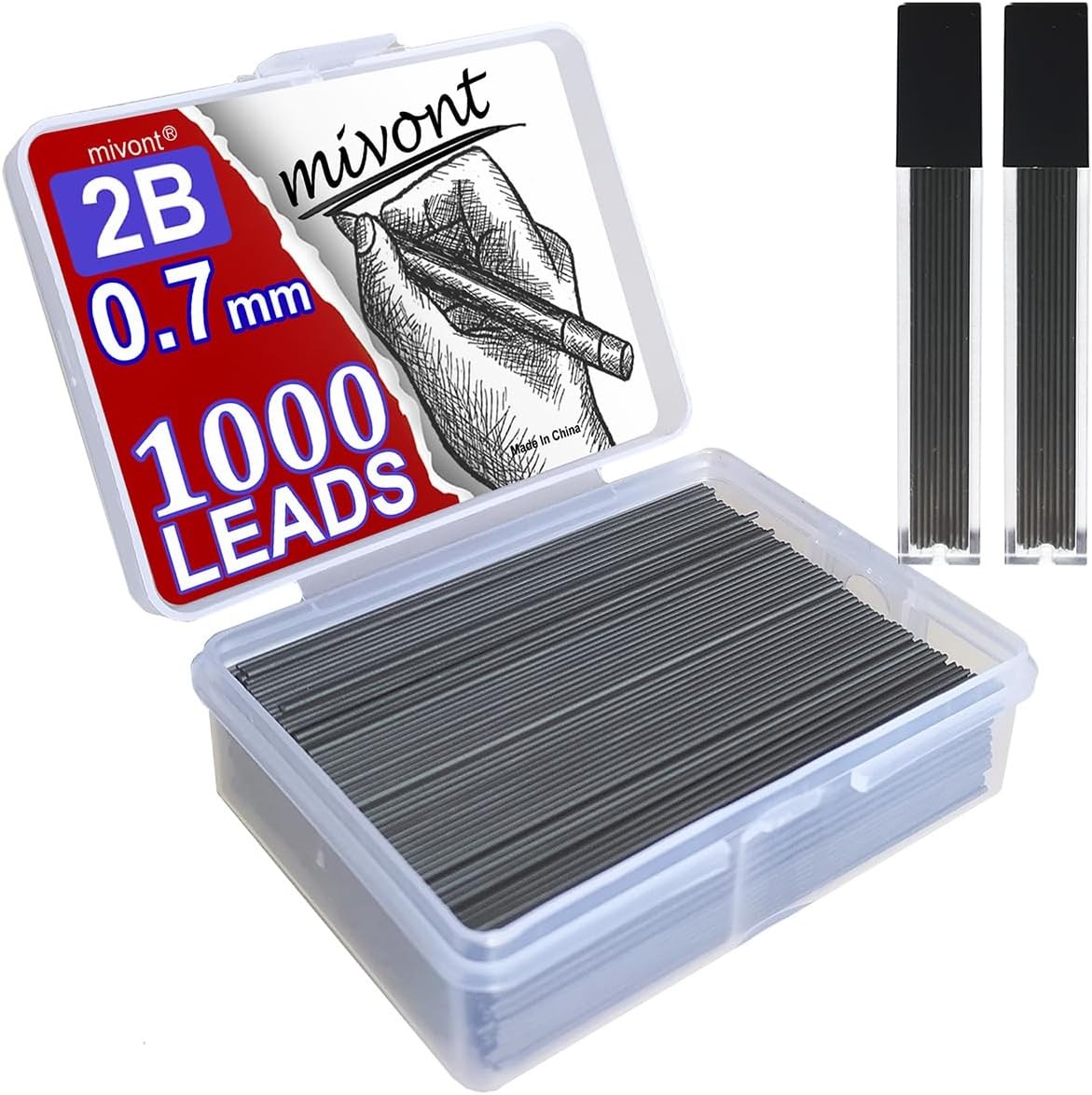 1000 Pieces 0.7mm Lead Refills Graphite Mechanical Pencil Lead - Strong 2B, 1000 Pieces 0.7mm Lead Refills Graphite Mechanical Pencil Lead - Strong 2B,
