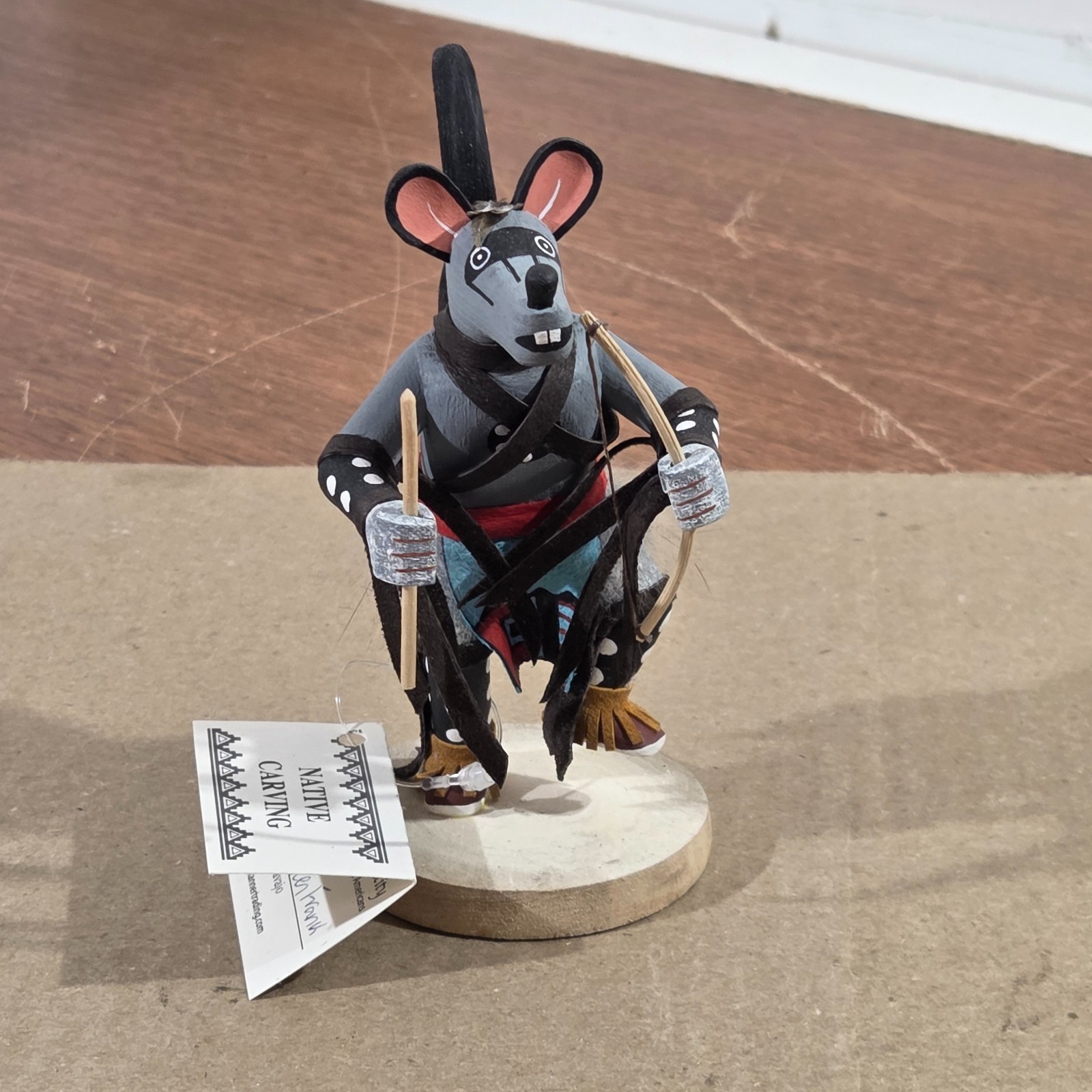 Authentic Navajo Grey Mouse Handcrafted Wood Figure Artist Doradeen Frank Authentic Navajo Grey Mouse Handcrafted Wood Figure Artist Doradeen Frank