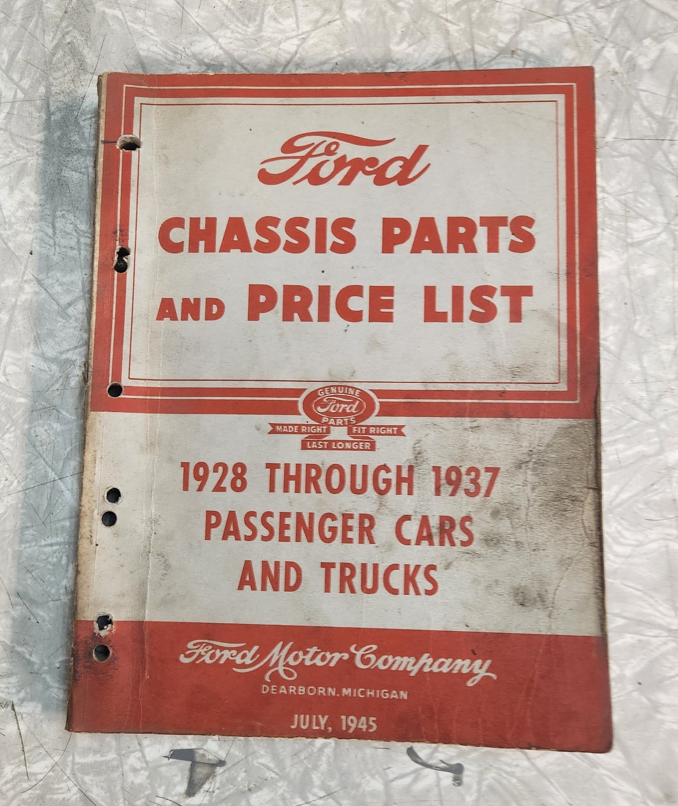 Vintage Ford 1928 - 1937 Chassis Parts And Price Manual Lots Of Exploded Views