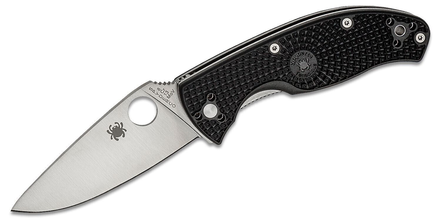 Spyderco Stainless Steel Plain Pocketknife - C122PBK