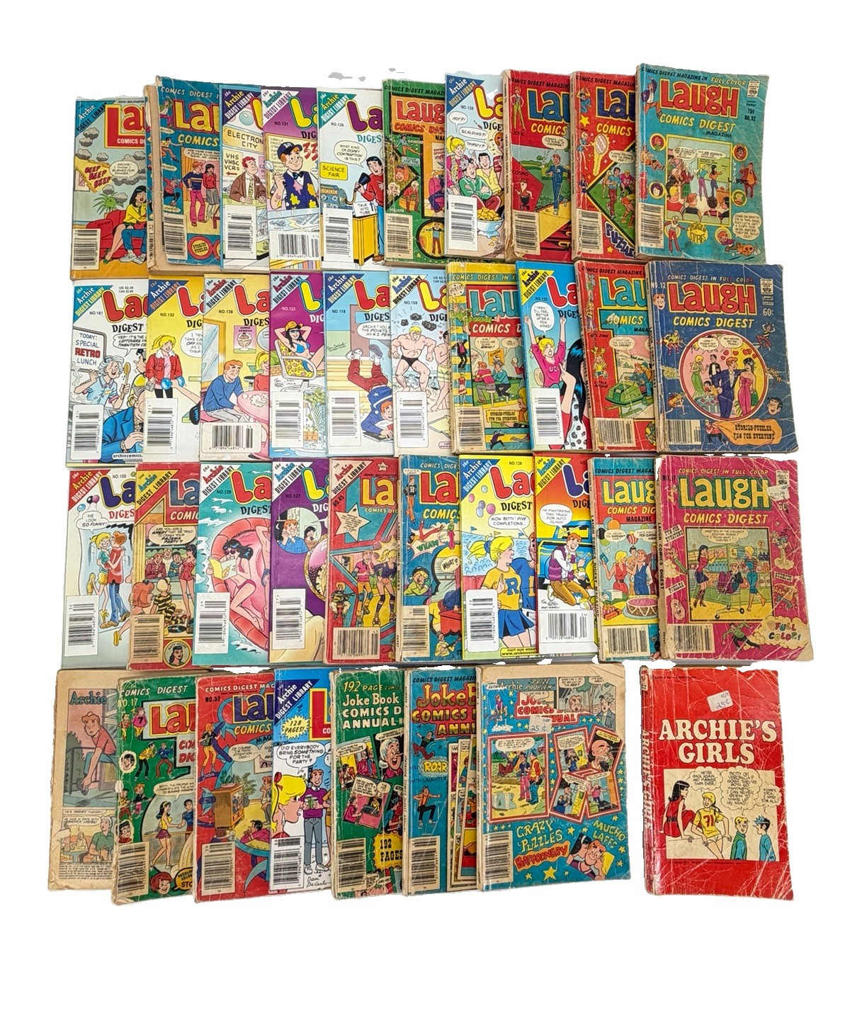 Vintage Laugh Comic Digest Betty Veronica Jughead Archie Richie Rich Lot Of 38