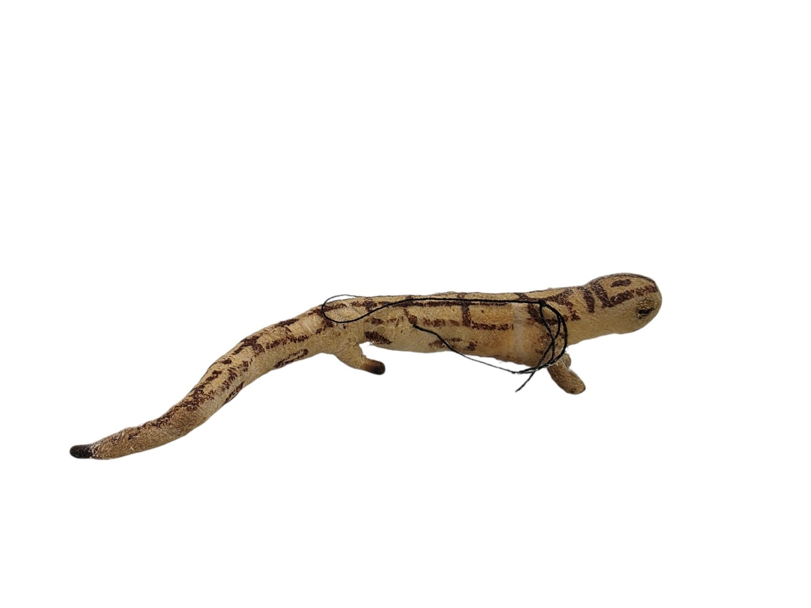 Antique Early German Spun Cotton Salamander Lizard Christmas Ornament 4