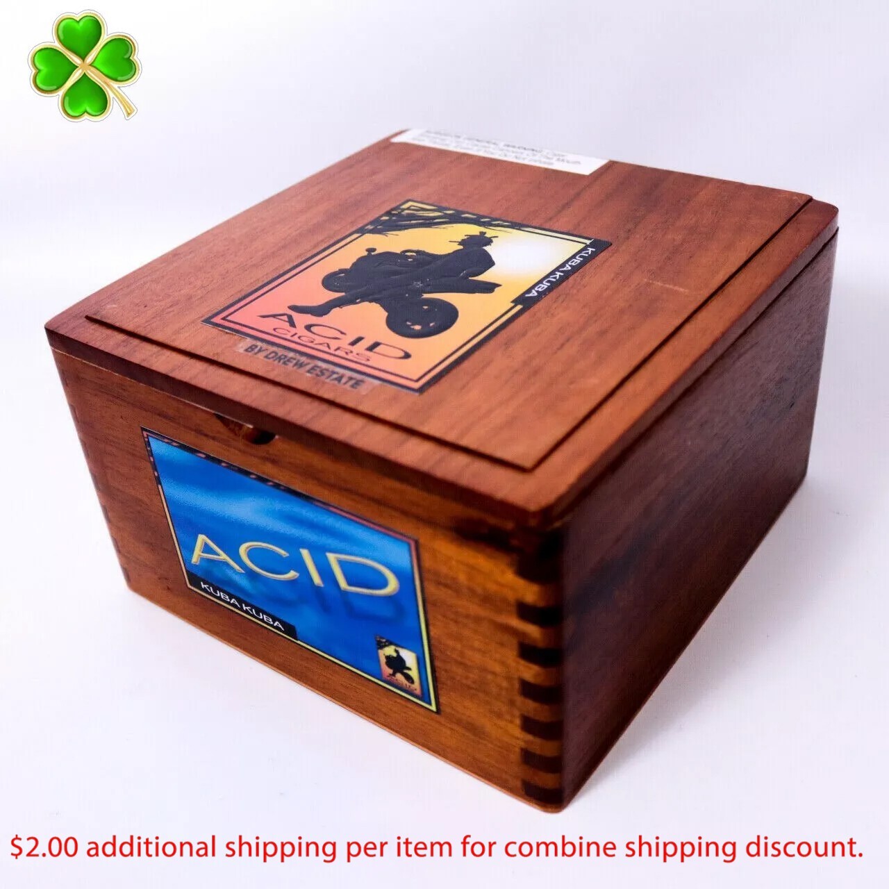 Acid Kuba Kuba Empty Wood Cigar Box 7.25\ Acid Kuba Kuba Empty Wood Cigar Box 7.25\