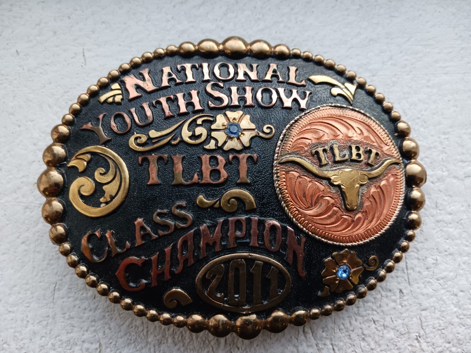 Vintage 2010 TLBT Longhorn Cattle Class Champion Trophy Belt Buckle Maynard Vintage 2010 TLBT Longhorn Cattle Class Champion Trophy Belt Buckle Maynard
