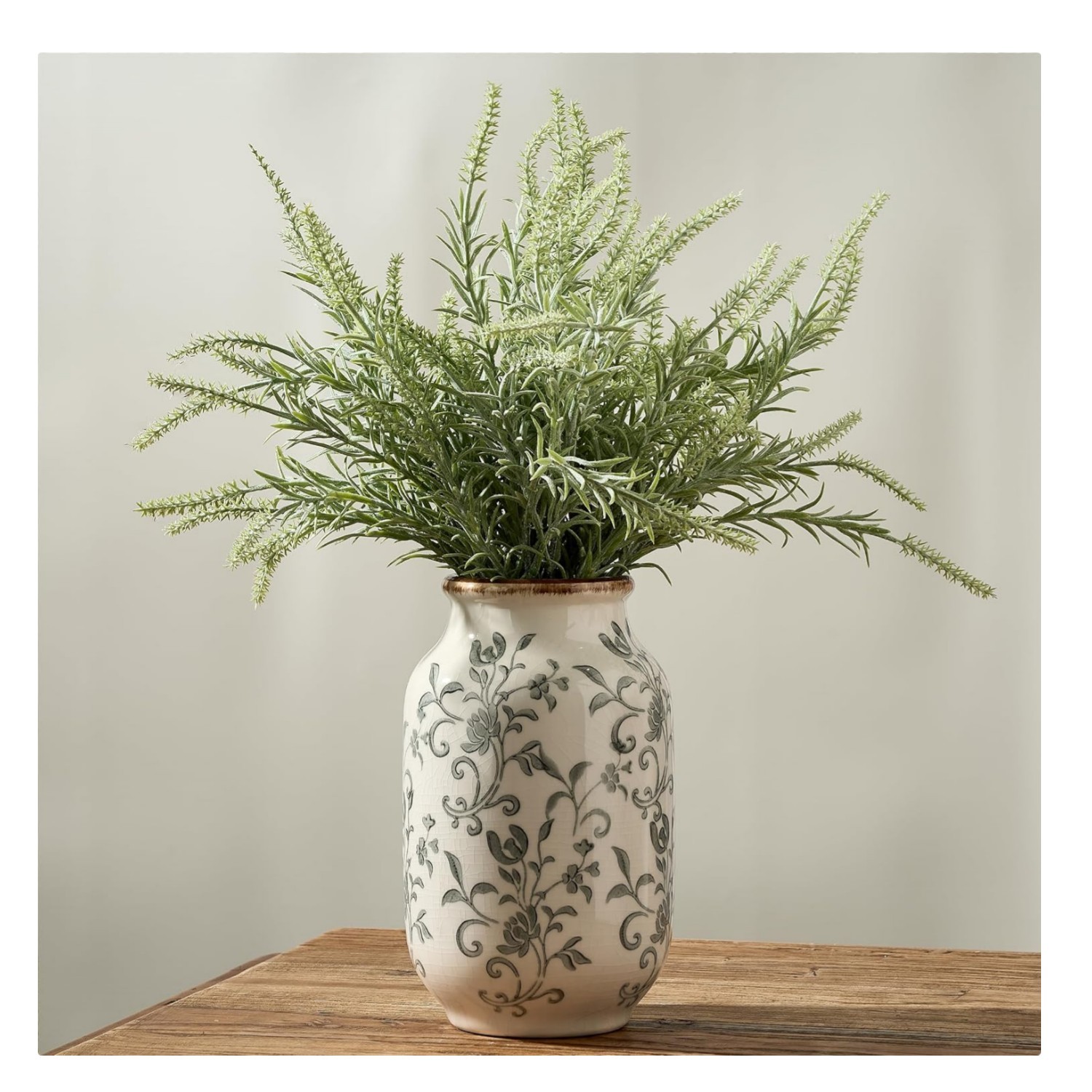 8.78-Inch Vintage Floral Ceramic Vase - Elegant Chinoiserie Home Accent 8.78-Inch Vintage Floral Ceramic Vase - Elegant Chinoiserie Home Accent