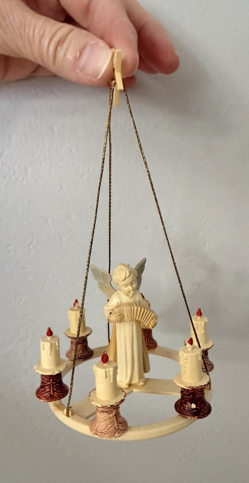 Vintage Italy Angel Candle Round Chandelier Hanging Star Ornament 1950’s- 1960’s Vintage Italy Angel Candle Round Chandelier Hanging Star Ornament 1950’s- 1960’s