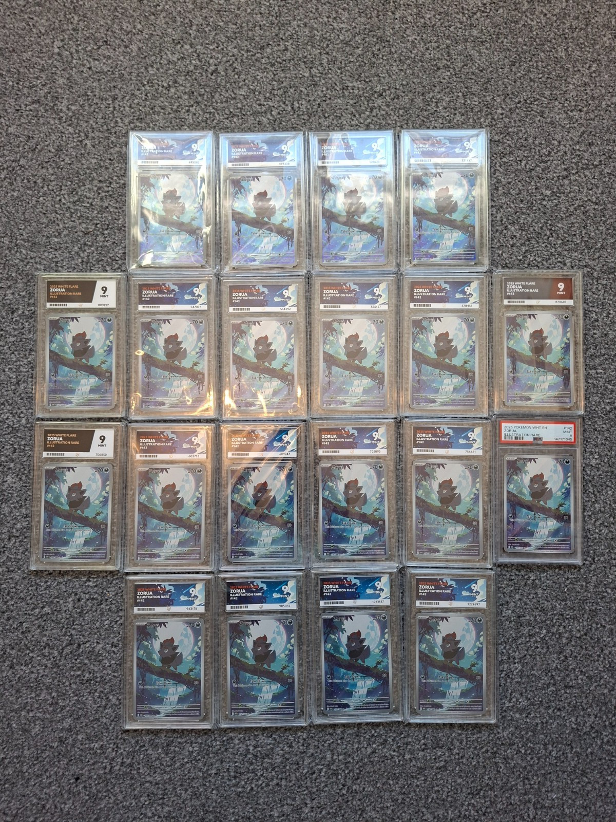 HUGE 20x GRADED ZORUA IR collection bundle 142/086 White Flare ACE & PSA 9 CHEAP