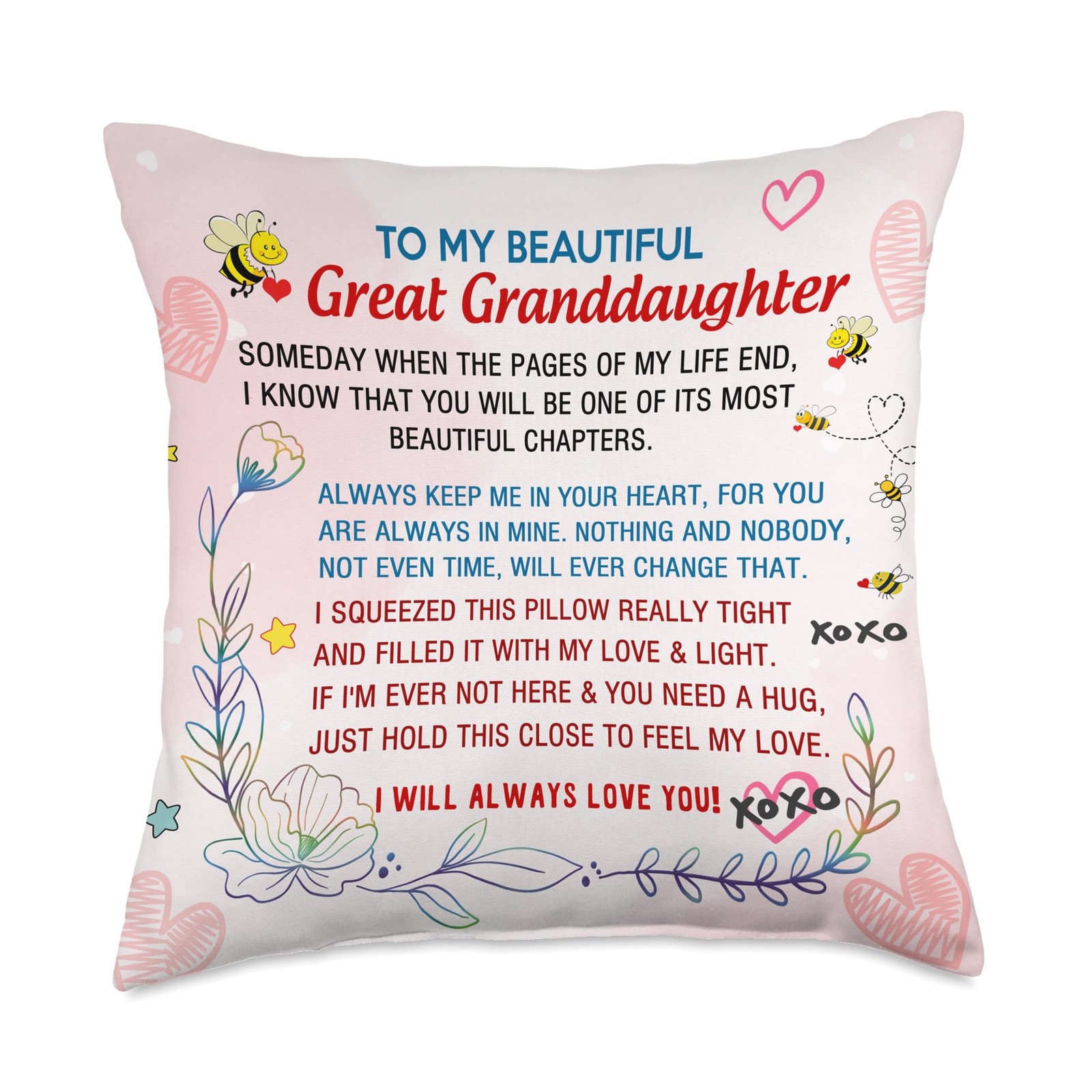 Great Granddaughter Pillow From Great Grandma Granddaughter Gifts From Grandma Great Granddaughter Pillow From Great Grandma Granddaughter Gifts From Grandma