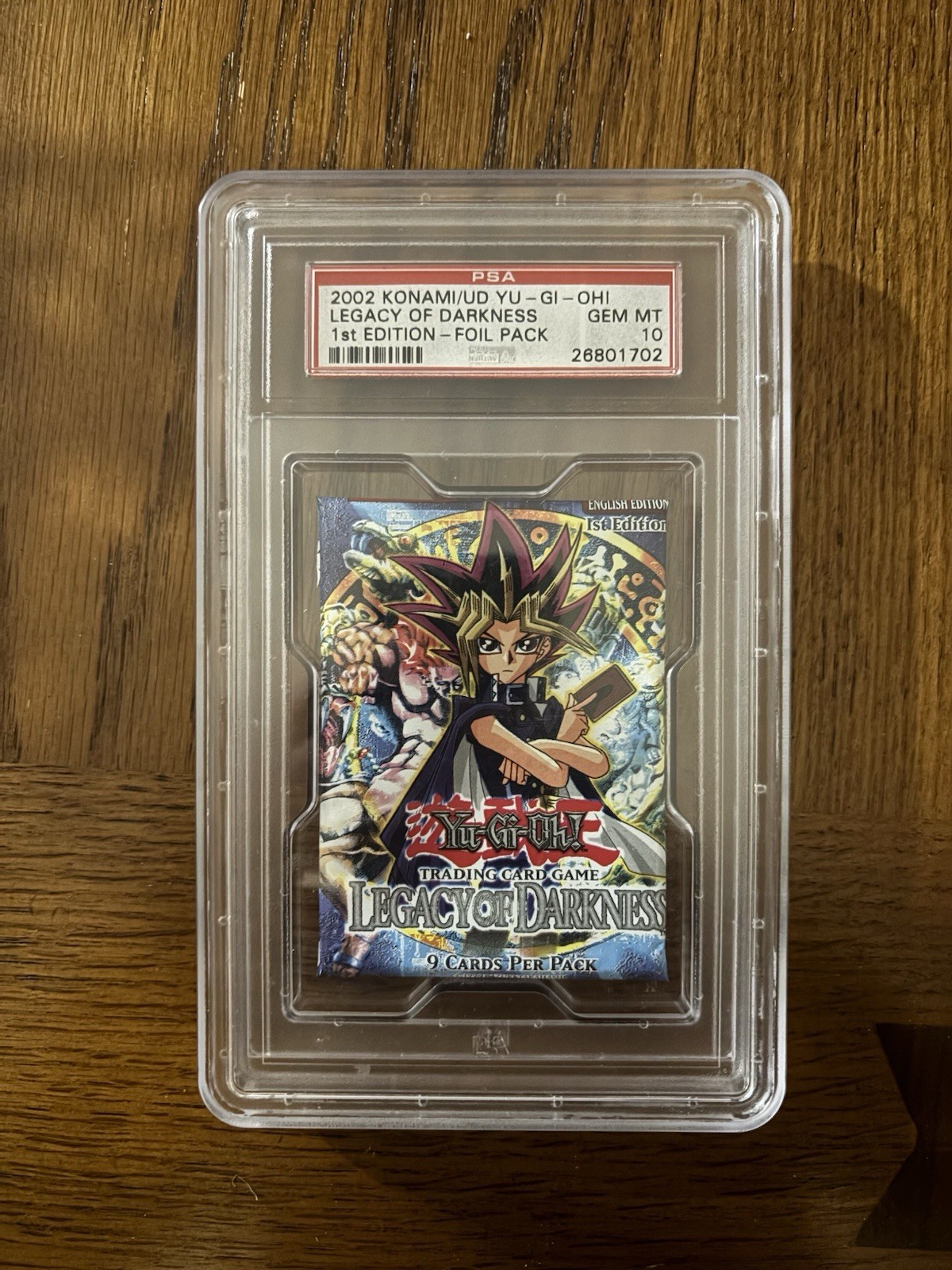 Konami 2002 Yu-Gi-Oh Legacy of Darkness 1st Ed Foil Booster Pack PSA 10