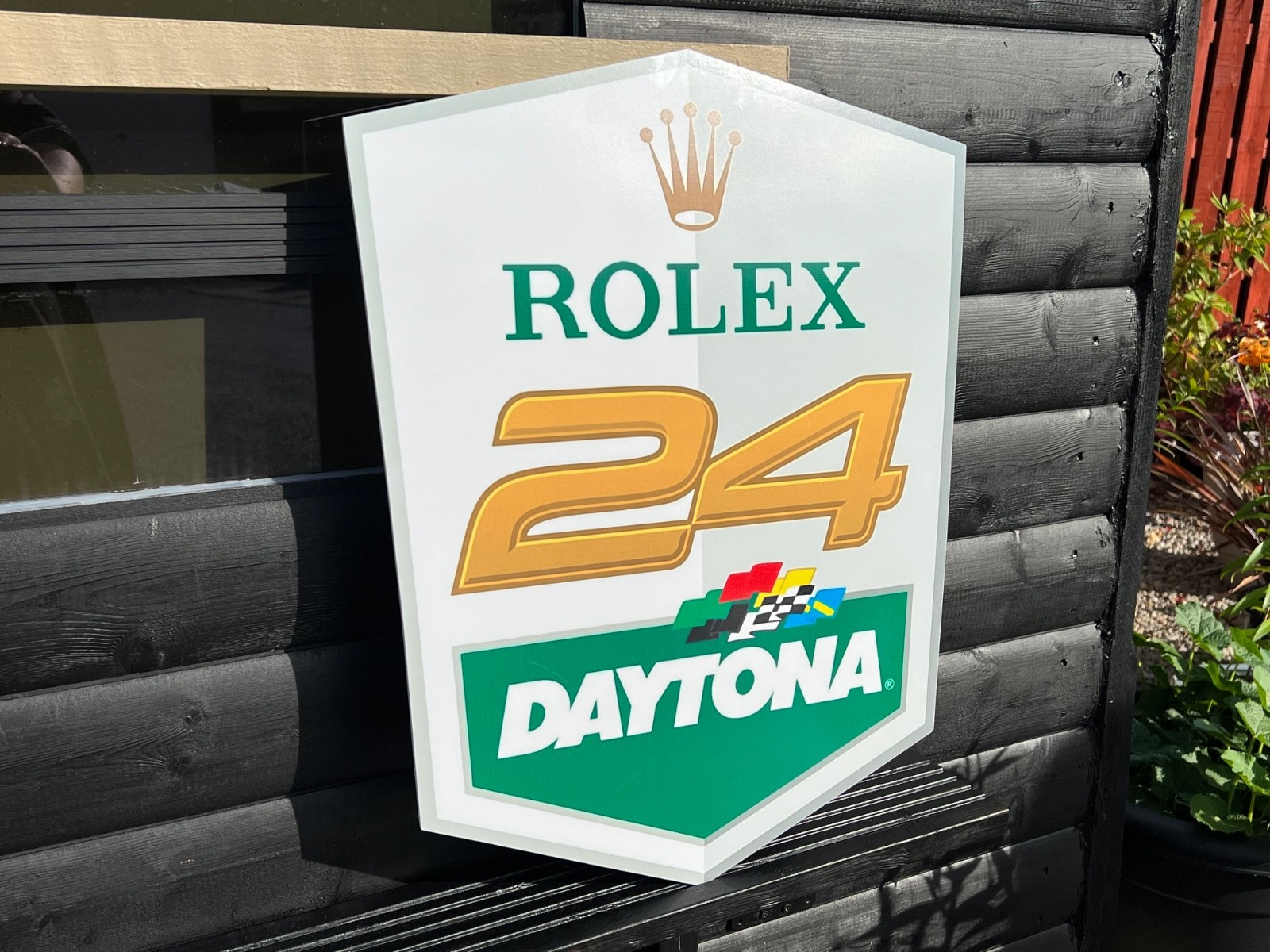 RARE 2000’s ROLEX DAYTONA 24 DEALER SIGN SHOWROOM GARAGE WORKSHOP SIGN PLAQUE