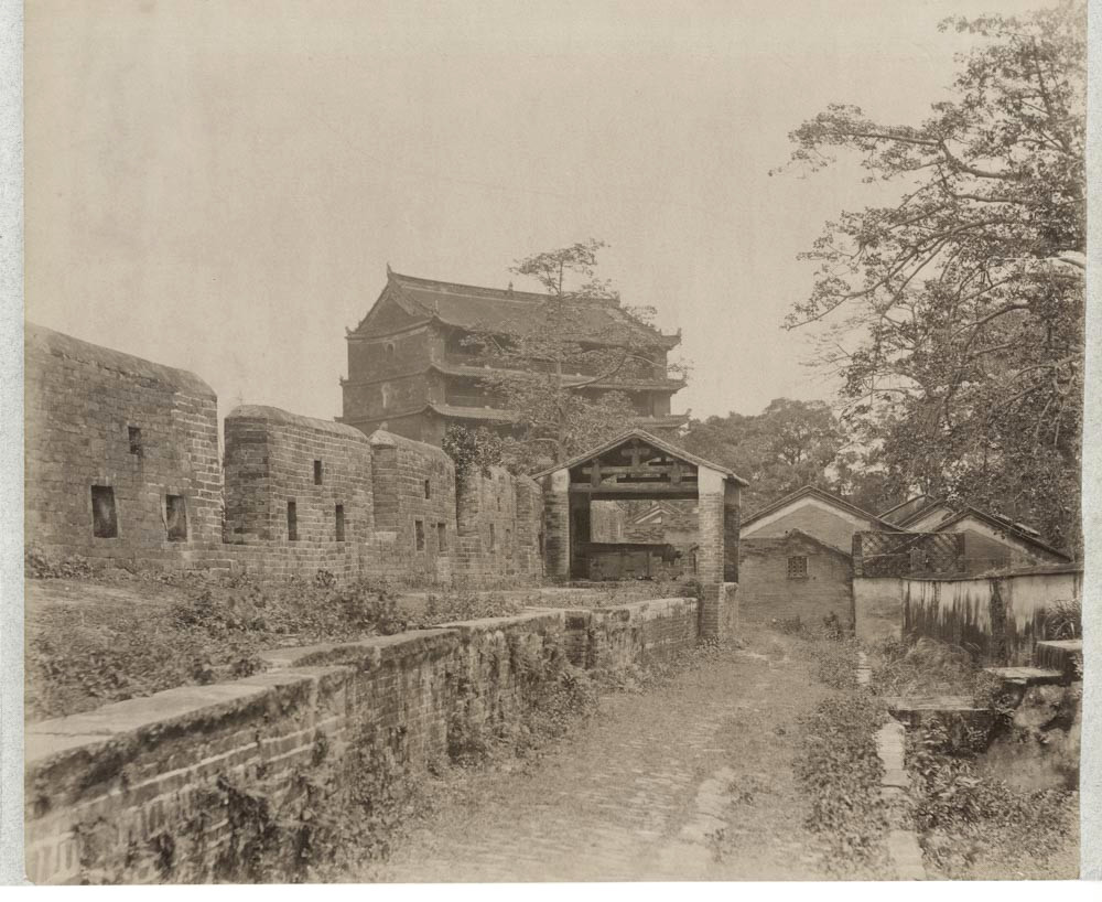 c.1880's PHOTO CHINA - FIVE STOREY PAGODA CANTON GUANGZHOU