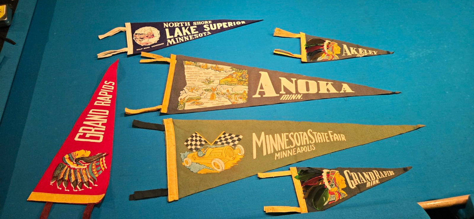 Vintage Minnesota Felt Souvenir Travel Pennant Lot w/ State Fair Vintage Minnesota Felt Souvenir Travel Pennant Lot w/ State Fair