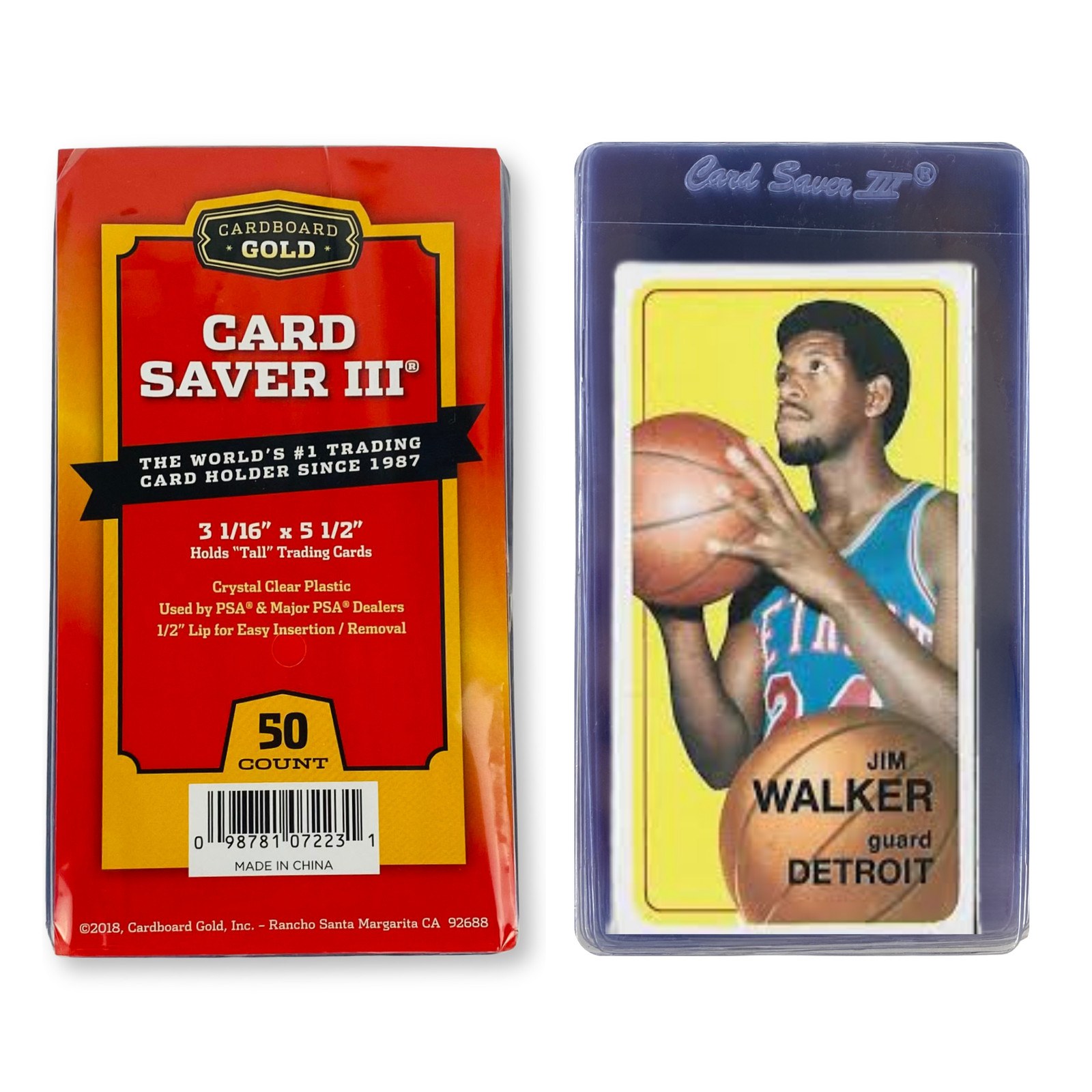 Cardboard Gold Card Saver 3 Tall Card Sleeves 300ct Pack - Semi Rigid Card