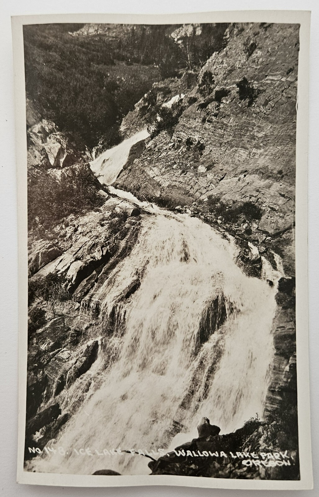 Ice Lake Falls Wallow River Oregon Real Photo Vintage RPPC Postcard Unposted