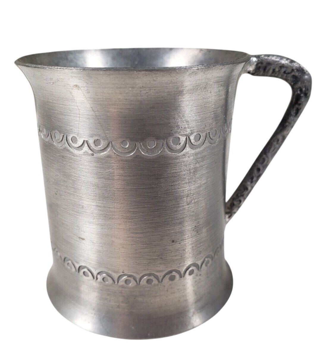 Bjorn Havard Wiik Pewter Mug Child Cup Baby Tankard Artisan Scallop Pattern VTG Bjorn Havard Wiik Pewter Mug Child Cup Baby Tankard Artisan Scallop Pattern VTG